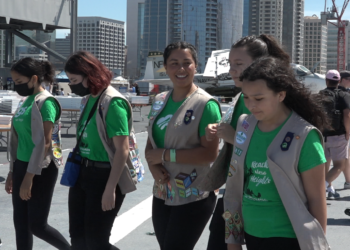 Girl Scouts San Diego regresan a su misión en la base naval de Midway