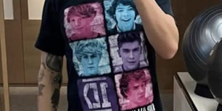 Harry Styles publicó una selfie vistiendo una camiseta de One Direction