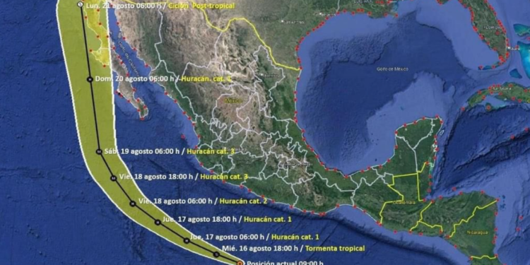 Tormenta tropical Hilary se forma en el Pacífico a la costa sur de México