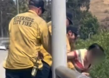 Bomberos de Riverside salvaron a mujer en crisis cerca del puente de la Misión