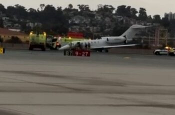 Avión sufrió avería en el tren de aterrizaje en el Aeropuerto de San Diego