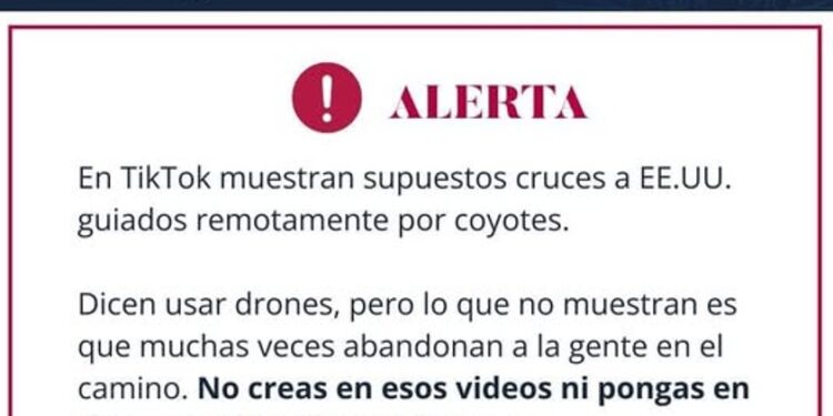 Departamento de Estado de EUA alerta por videos de “coyotes” en TikTok