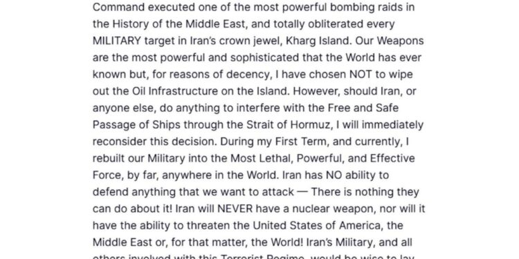 Trump presume haber ejecutado los “bombardeos más poderosos de la historia” contra Irán