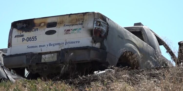 Tres patrullas de la policía de Tijuana fueron incendiadas