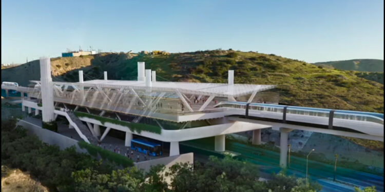 Tren eléctrico elevado Tijuana-Rosarito