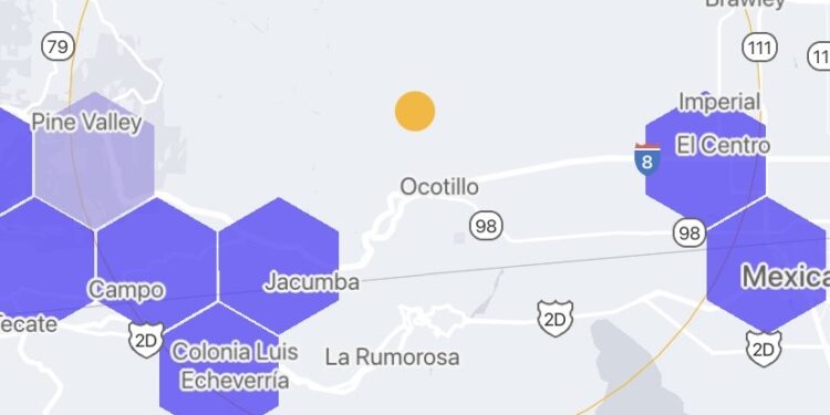 Sismo con epicentro en Ocotillo CA