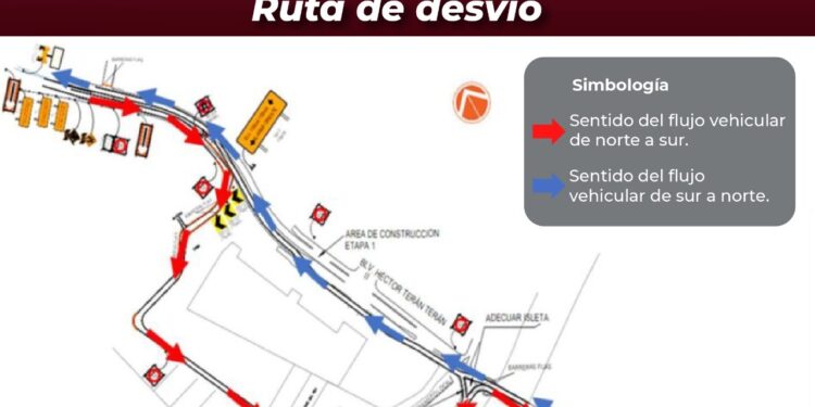 Ruta alterna en Nodo Alamar - Hector Terán Terán en Tijuana