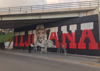 Pintan nuevo mural de Brandon Moreno en Tijuana