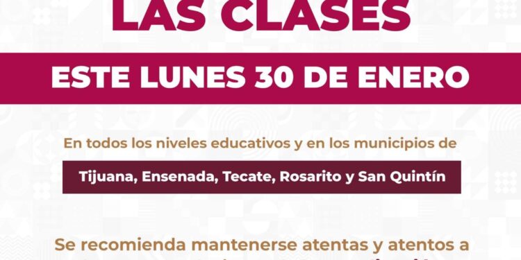 Suspenden clases este lunes 30 de enero por lluvias