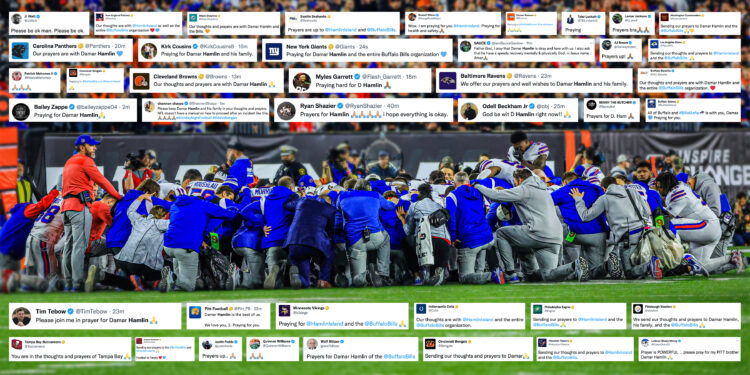 Mundo de NFL se une en oraciones por Hamlin