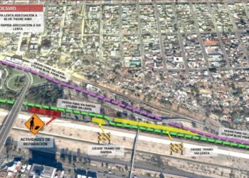 Anuncian cierre por hundimiento en Vía Rápida Oriente a la altura del bulevar Padre Kino