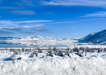 Así amaneció esta semana la Reserva Natural Estatal Mono Lake Tufa