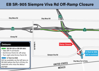 SR-905 en dirección este, última salida de EE. UU.: