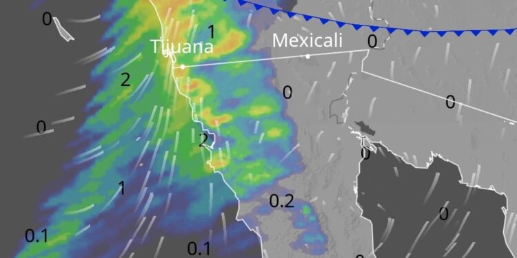 Alerta en Tijuana y San Diego por lluvias durante la madrugada