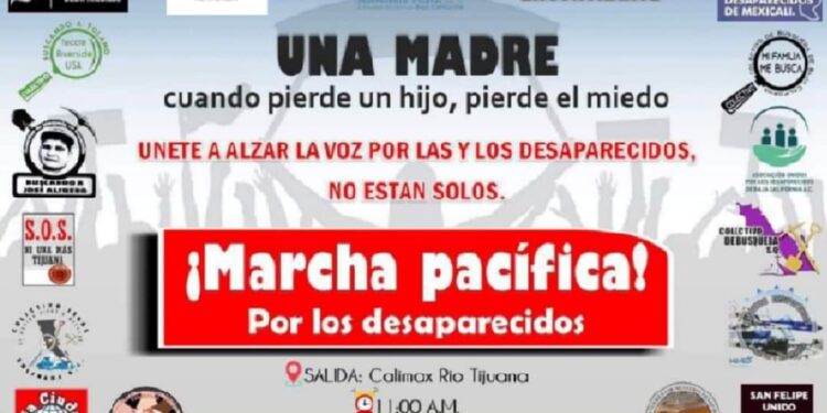 Marcha pacífica en Tijuana por los desaparecidos
