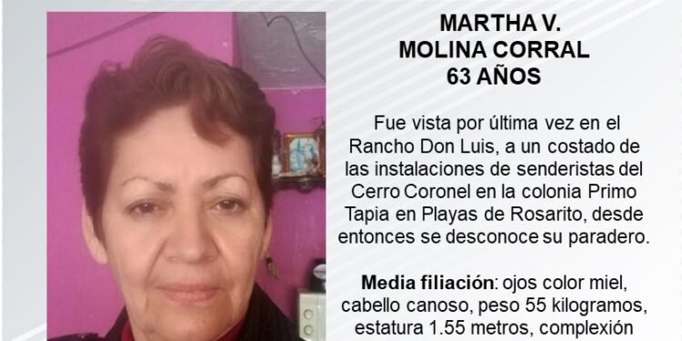 Martha Molina desaparecida en Rosarito