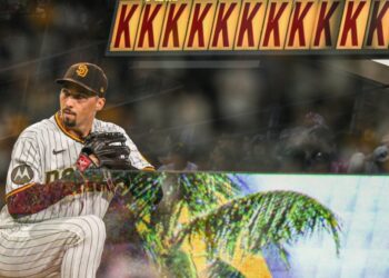 Blake Snell en su noche de 11 chocolates ante los Mets.