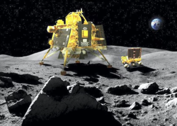 nave no tripulada en el polo sur de la Luna