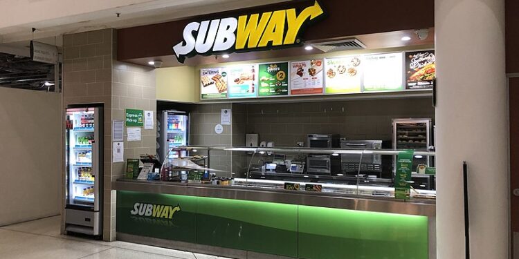 Subway Restaurant at Burwood Plaza in Sydney, Australia