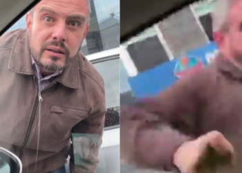 Sujeto golpea vidrio en Ciudad de México