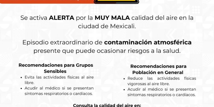 Alertan por mala calidad del aire en Mexicali