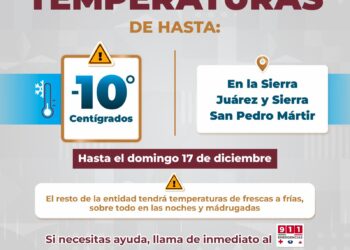 Alertan por bajas temperaturas en Baja California