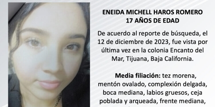 Jovencita de 17 años de edad desapareció en Tijuana