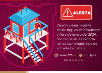 Emiten alerta por alto oleaje en Playas de Tijuana