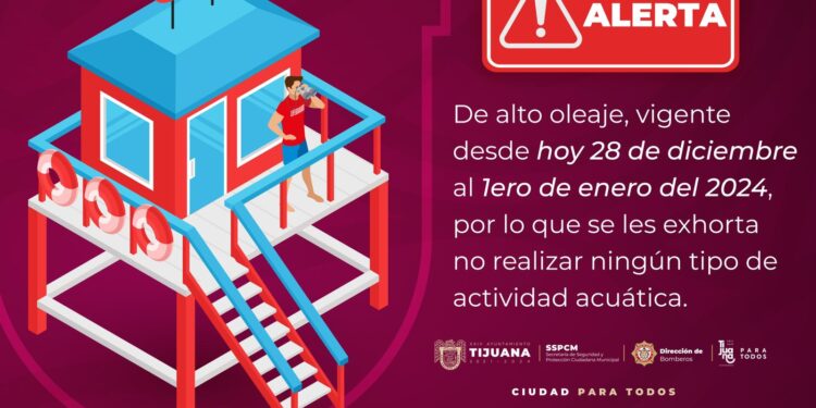 Emiten alerta por alto oleaje en Playas de Tijuana