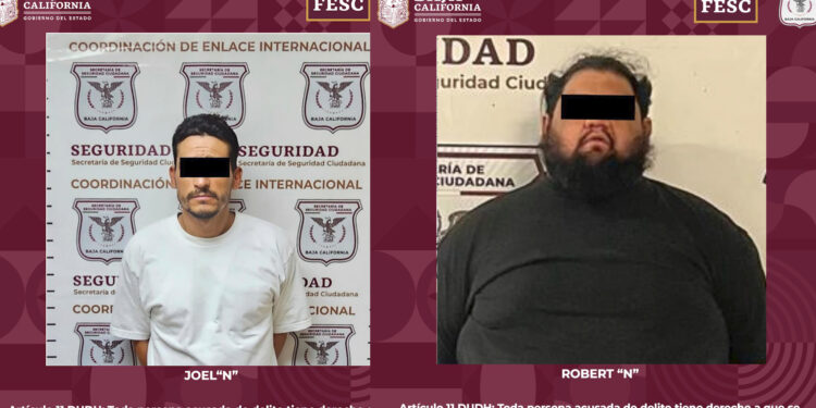 Aseguran en Baja California a dos prófugos de la justicia de Estados Unidos
