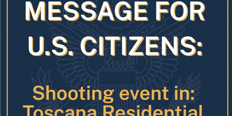 Consulado de E.U.A. emite alerta por tiroteo en Residencial Toscana en Tijuana