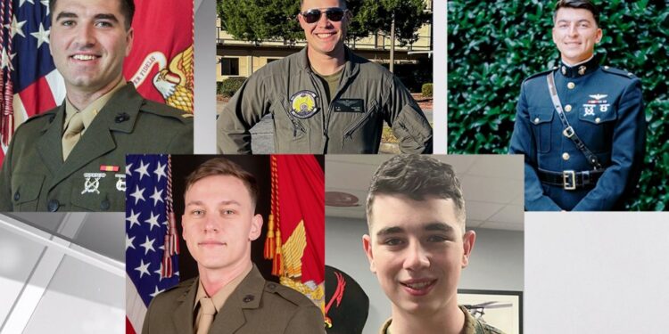 Identifican a los cinco Marines fallecidos en accidente de helicóptero en San Diego