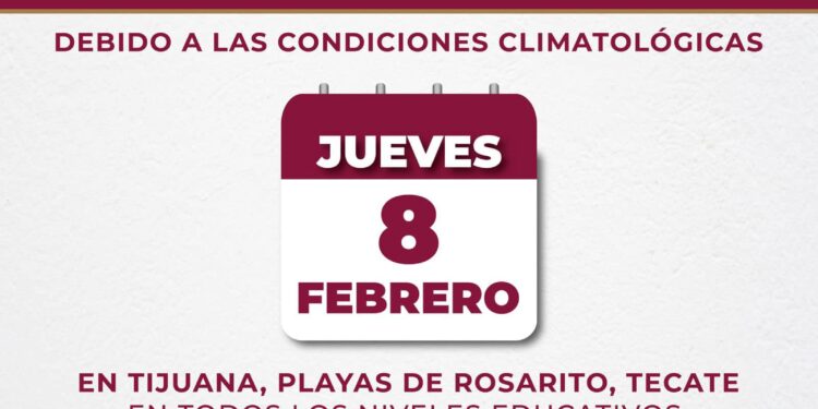 Suspenden clases este jueves en Tijuana, Tecate y Rosarito