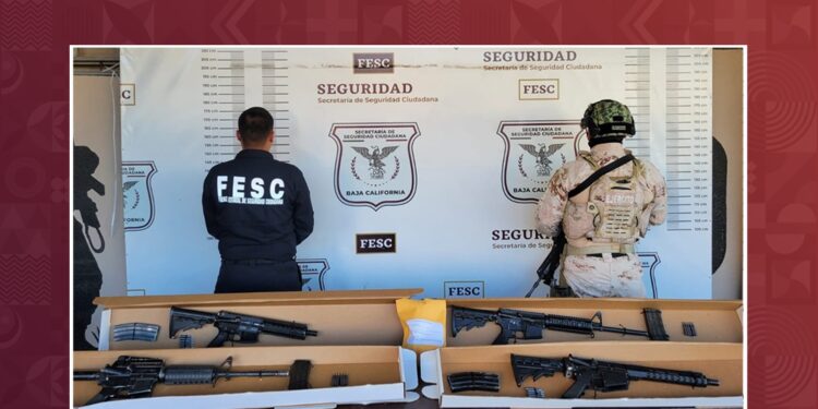 Abandonan vehículos con armas largas en el poblado de La Rumorosa