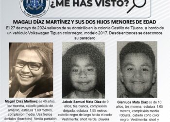 Mujer y sus dos hijos desaparecen en Tijuana