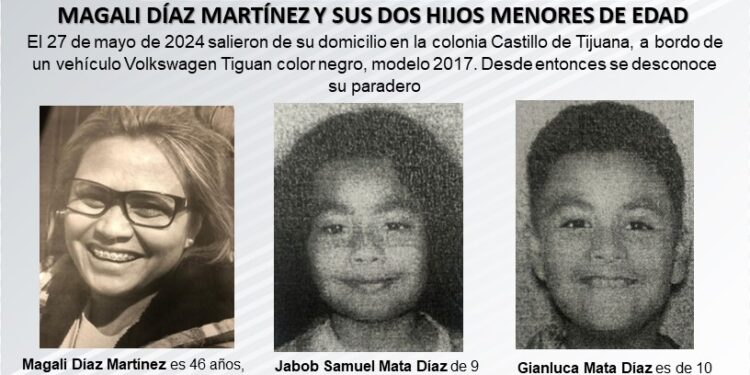 Mujer y sus dos hijos desaparecen en Tijuana