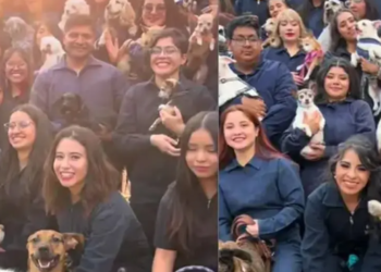 Estudiantes de veterinaria de la UNAM invitaron a sus mascotas a su graduación
