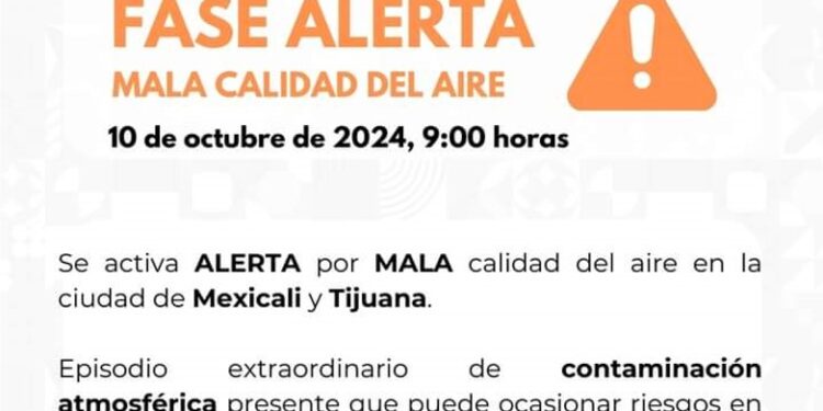 Emiten alerta por mala calidad del aire en Mexicali y Tijuana