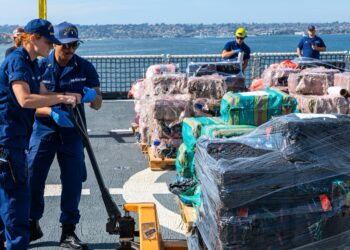 La Guardia Costera descarga miles de libras de drogas incautadas en el puerto de San Diego