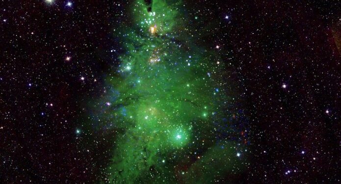 La NASA reveló una imagen de estrellas jóvenes que formaron un árbol de Navidad