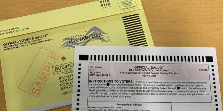 San Diego inició el envío de papeletas para elecciones especiales del 8 de abril
