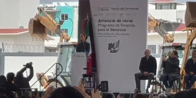 Sheinbaum inició el programa de vivienda para el bienestar en Rosarito
