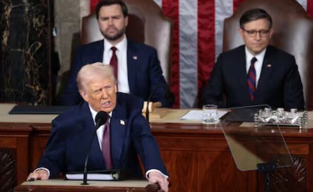 Trump dio su primer discurso tras regresar al poder ante un Congreso dividido