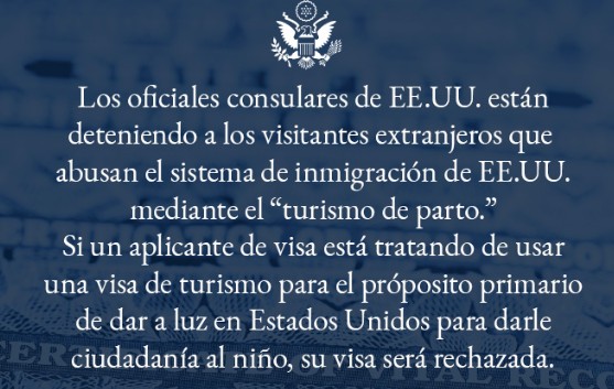 Estados Unidos refuerza medidas contra el “turismo de parto”, advierte el Departamento de Estado
