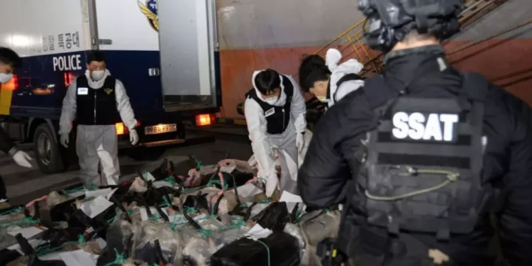 Corea del Sur realiza el mayor decomiso de cocaína de su historia en cargamento proveniente de México