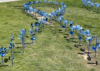 Instalaron jardín de rehiletes en tributo a víctimas de abuso infantil en San Diego