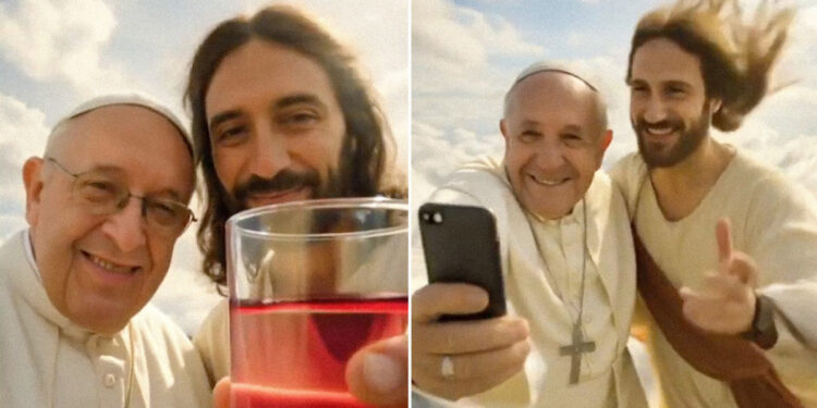 Se vuelve viral video creado con IA que muestra al Papa con Jesús