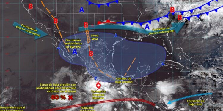 Tormenta Bárbara se convertirá en el primer huracán de la temporada
