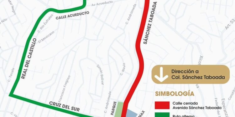 Cierran tramo de la Avenida Sánchez Taboada por trabajos viales