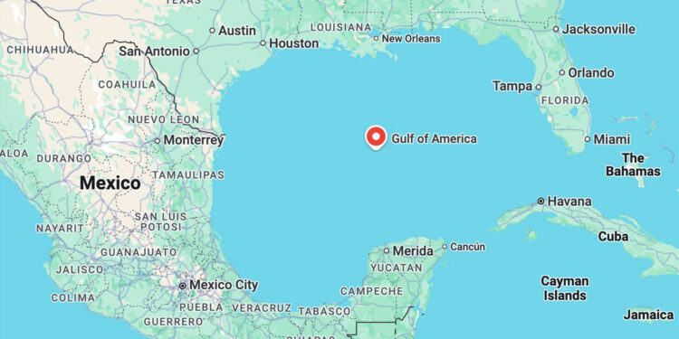 Google Maps cambia nombre del Golfo de México a Golfo de América en Estados Unidos
